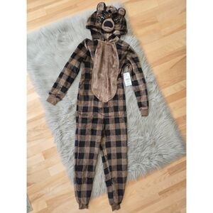 New George Kids Bear Onesie Pajama Plaid
